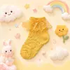 Calcetines con Adorno de Encaje para Niñas, Estilo Delgado Primavera/Otoño, Estilo Dulce de Princesa, Calcetines de Algodón, Caña Corta, Transpirables, Absorbentes de Sudor, Múltiples Colores Disponibles