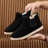 Zapatos de Lona Bordados para Hombre Estilo Chino Nuevo de Invierno Suela Suave Superficie Suave Antideslizantes Resistentes al Desgaste Zapatos de Tela Slip-On Old Beijing