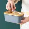 Caixa de Manteiga de Cerâmica Transfronteiriça com Faca, Caixa de Manteiga Estilo Ocidental, Caixa de Queijo com Tampa, Manteigueira Selada e Conservante de Frescor, Processamento Personalizado
