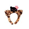Orejas de Gatito de Piel Negra Leopardo Felpa Aro para el Cabello Mujer Lavar la Cara Maquillaje Diadema Dibujos Animados Accesorios para el Cabello Lujo Salsa de Gato