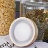 Frasco de Vidrio para Almacenamiento con Tapa de Madera, Frasco de Vidrio de Alto Borosilicato para Dulces y Snacks para Cocina, Frasco Sellado de Vidrio de Alto Borosilicato de Grado Alimenticio