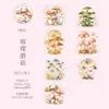 Fita Adesiva Dia Lindo - Série Como Flores em Flor, Material para Decoração de Diário com Tema de Plantas, 6 Designs de Adesivos Reutilizáveis