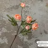 Flor de loto artificial estilo Morandi, rosa de té pequeña vintage de 5 cabezas en colores otoñales, decoración del hogar para casas de huéspedes y hoteles, superventas transfronterizo