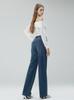 Ropa nueva de otoño para mujer Pantalones vaqueros Lycra elástico universal simples de pierna ancha lujo ligero cintura alta Pantalones vaqueros de campana