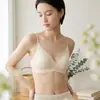 Sujetador Sexy de Encaje Francés Ligero de Verano con Copas Triangulares y Espalda Descubierta en Forma de U para Mujer sin Aros Transpirable para Pecho Pequeño