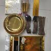Set de Vajilla Desechable Estampado en Caliente Dorado Vasos de Papel Platos de Papel Mantel Suministros para Eventos Decorativos Estampado en Caliente Dorado