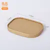 Caja de Embalaje Desechable Cuadrada para Llevar, Caja de Papel Kraft para Camping y Picnic, Fiambrera a Prueba de Fugas para Calentar en Microondas
