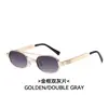 Nuevas gafas de sol de doble puente transfronterizas, gafas de sol poligonales de montura pequeña de moda callejera europea y americana, gafas de sol retro de moda