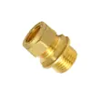 Conexión de tubería de cobre con férula de latón, rosca externa directa para cable externo, accesorios de refrigeración, ingeniería de tuberías, venta al por mayor