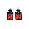 Acrílico Halloween horror cráneo boca cuchillo aretes DIY aretes collar material con agujero