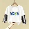 Camiseta Interior de Manga Larga para Niños, Nuevo Estilo Primavera y Otoño, Camiseta Interior de Algodón Puro para Niños, Atuendo de Primavera con Estampado de Dibujos Animados, Camiseta de Capa Interior