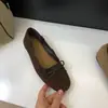 Zapatos Mary Jane para Mujer Estilo Suave con Lazo Marrón Bailarinas Nuevas de Terciopelo Retro Otoño Invierno 2026 Corte Bajo