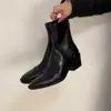 Botas de Moda de Temporada First Encounter con Tacón Grueso y Diseño Delgado para Mujer, Estilo Francés con Cremallera Trasera, Punta Cuadrada, Botas Elegantes y Elásticas