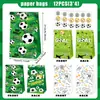 Decorações de Festa Temática Copa do Mundo de Futebol Transfronteiriça Sacos de Comida Decorações de Aniversário Sacos de Papel Kraft Adesivos Sacolas Tote