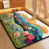 Alfombrilla de Baño con Diseño de Plantas y Flores Transfronterizo, Alfombrilla de Piso de Lodo Diatomeas, Felpudo para Puerta de Entrada, Alfombrilla Absorbente de Agua, Resistente a la Suciedad, Antideslizante para Uso Doméstico