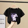 2314 # Ropa Infantil Niñas Camiseta de Manga Corta 2025 Nueva Mediana y Grande Niños Algodón Puro Niños Verano Delgado Camiseta Tops