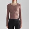 Cd Ropa de Yoga de Moda Nueva Top de Manga Larga para Mujer Ajustado Blanco Deportes al Aire Libre Running Fitness Manga Larga