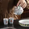 Ciudad Prohibida Cultural y Creativo Chapado en Plata Kung Fu Juego de Té Lujo Ligero Jardín Balcón Preparación de Té Estilo Chino Una Tetera Tres Tazas Caja de Regalo de Alta Gama