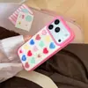 Capa de celular colorida com gradiente em formato de coração para iPhone 17 Pro Max, adequada para iPhone 15, 18, 13, estilo coreano, Huawei