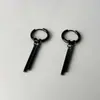 Colgante Minimalista Acero Inoxidable Doble Barra Rectangular Aretes para Hombre Tira Larga Nicho Joyería de Alta Gama Borla Estilo Fresco