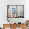 Pueblo de Pintura al Óleo Dafen Pintura decorativa de paisaje de ventana falsa francesa Pintura de decoración para sala de estar Pintura colgante retro fresca simple para dormitorio