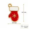 Ba-4 Navidad Aleación Esmalte Accesorios Caja de Regalo de Navidad Colgante de Guante Collar DIY Llavero
