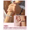 Pulsera Turquesa Blanca y Negra para Parejas con Nudos Concentricos y Trenzado de Hilo Pulsera Turquesa Blanca Esmerilada Pulsera de Nudo Concentrico Turquesa