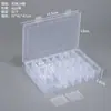 Caixa organizadora removível de plástico transparente com 24 compartimentos para equipamentos de pesca, joias, ferramentas, peças de artesanato e miçangas.