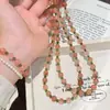Plata Esterlina S925 Jaspe Rojo Natural del Sur Espaciador Vitalidad Melocotón Collar para Mujer Estilo Versátil de Alta Gama Joyería de Mano para Vacaciones
