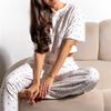 Conjunto de Duas Peças TEMU Transfronteiriço Primavera e Outono Nova Moda Europeia e Americana Casual Estampado Jacquard Vazado Manga Curta Calça Curta