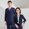 Gerente de Ventas Ropa de Trabajo Mismo Estilo Traje Cruzado Tienda 4S Traje Profesional Hombres Funcionario Entrevista Ropa Formal Mujeres