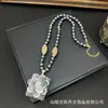 Nueva Cadena de Suéter con Incrustaciones de Flor de Peonía Estilo Chino, Accesorio Versátil Tejido a Mano, Collar de Lujo de Nicho, Suministro Directo del Fabricante