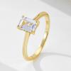 Anillo Geométrico Rectangular de Circonia de Plata Esterlina S925 para Mujer Exclusivo Transfronterizo de Lujo Accesible Anillo de Bodas Anillo Pulsera