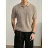 Camisa Polo de Verano para Hombre con Cremallera, Casual de Manga Corta, Deportes y Fitness, Color Sólido, Transpirable, Moderno, Versátil Top de Manga Corta