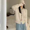 Suéter Abrigo de Punto Retro Color Borgoña con Botones de una Sola Fila para Mujer, Elegante y Versátil, Rejuvenecedor y de Moda