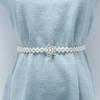 Cinto de pérolas Feminino Estilo coreano Decorativo Alta qualidade Corrente de cintura Cintura apertada Vestido camisa versátil Elástico Cinto elástico