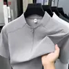 Camiseta Deportiva Ligera de Manga Corta con Media Cremallera para Hombre, Color Sólido, Nueva de Verano 2026 para Ventas Transfronterizas