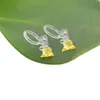 Aretes de resina de circonita de color triángulo de personalidad sin perforación de oreja perforación de oreja clip para oreja con anillo colgante accesorios DIY al por mayor