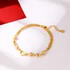 Pulseira de Aço Titânio com Coração Vazado Estilo Novo 2025 para Mulheres Fosca Brilhante Bola Redonda Exquisita Doce Acessórios de Celebridade da Internet de Alto Padrão