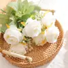 Buquê de Rosas Artificiais de 7 Peças Adereços para Fotografia Decorações de Mesa Parede de Flores Simples Moderna Arranjo para Casamento Hotel Flores