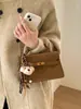 Bolsa de Mão de Nicho de Moda Transfronteiriça para Mulheres, Novo Estilo, Bolsa Quadrada Pequena Simples e Elegante, Versátil para o Dia a Dia, Bolsa de Ombro e Transversal para Mulheres