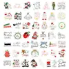 50 Folhas Novos Adesivos de Natal PET à Prova d'Água com Texto Inspirador para Celulares Cartões de Cumprimentos Caixas de Presente Copos de Papel Adesivos Decorativos