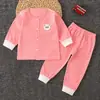 Roupa de Outono para Bebê conjunto Primavera e Outono Algodão Roupas para Ar Condicionado Roupa Íntima Longa para Bebê Roupa Íntima para Recém-nascido Cardigan Pijama Infantil