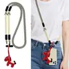 Mini Muñeco de Caballo Rojo Lanyard para Teléfono DIY Cadena para Funda de Teléfono Correa Cruzada Antirrobo Antiperdida