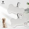 Transfronteiriço em estoque atacado novo diamante de aço inoxidável osso pingente pet id card pingente letras a laser