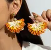 Pendientes de Flor de Rafia Estilo Playa Verano Transfronterizos Yongge Accessories Atmósfera Fresca y Dulce Pendientes Declaración