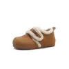 Sapatos Infantis Birkenstock 2025 Inverno Novo Estilo Sapatos Grossos de Algodão com Forro de Fleece para Meninos Sapatos Peludos Quentes de Duplo Algodão para Meninas
