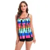 Moda Praia Amazon Saia Conservadora Plus Size Estampa Europeia e Americana 2022 Novo Estilo Maiô Huarui Costas Nuas Estilo Boxer Multicolor