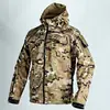 Jaqueta Softshell Invader Beetle Transfronteiriça para Homens, Casaco Tático à Prova de Vento para Exterior, Roupa de Exterior Quente para Outono e Inverno, Preto