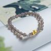 Pulseira de cristal natural Pulseira feminina National Tide Ping An Lock Pulseira multicírculo Pulseira de cristal de morango Jade Live Supply